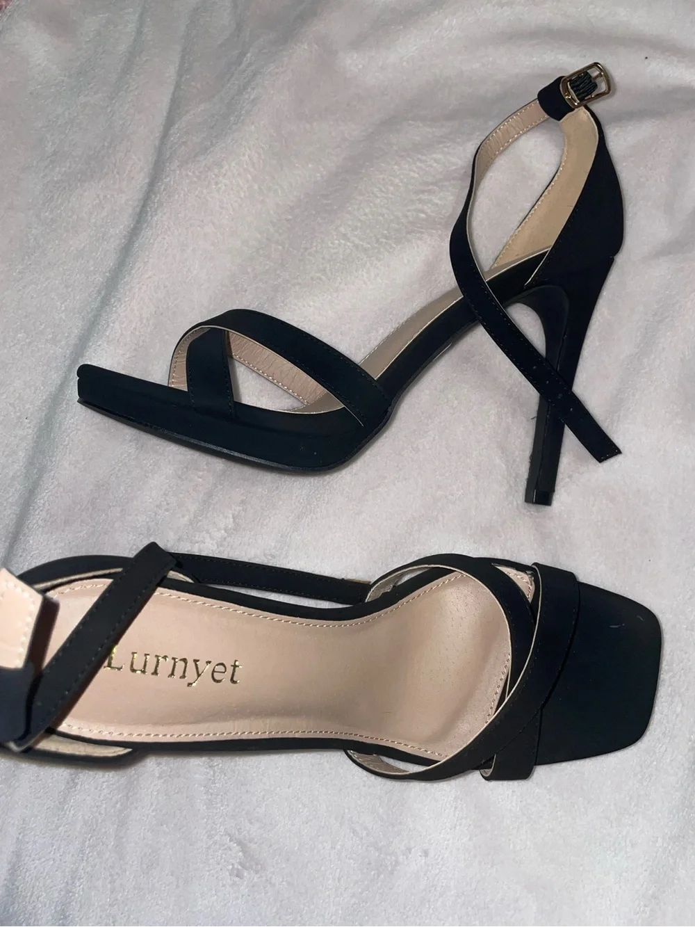 Classic Black Strappy High Heel Sandals - Women's